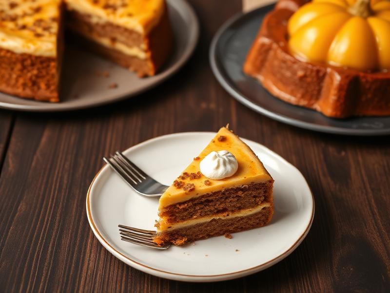 Porción de torta casera de zanahoria con canela